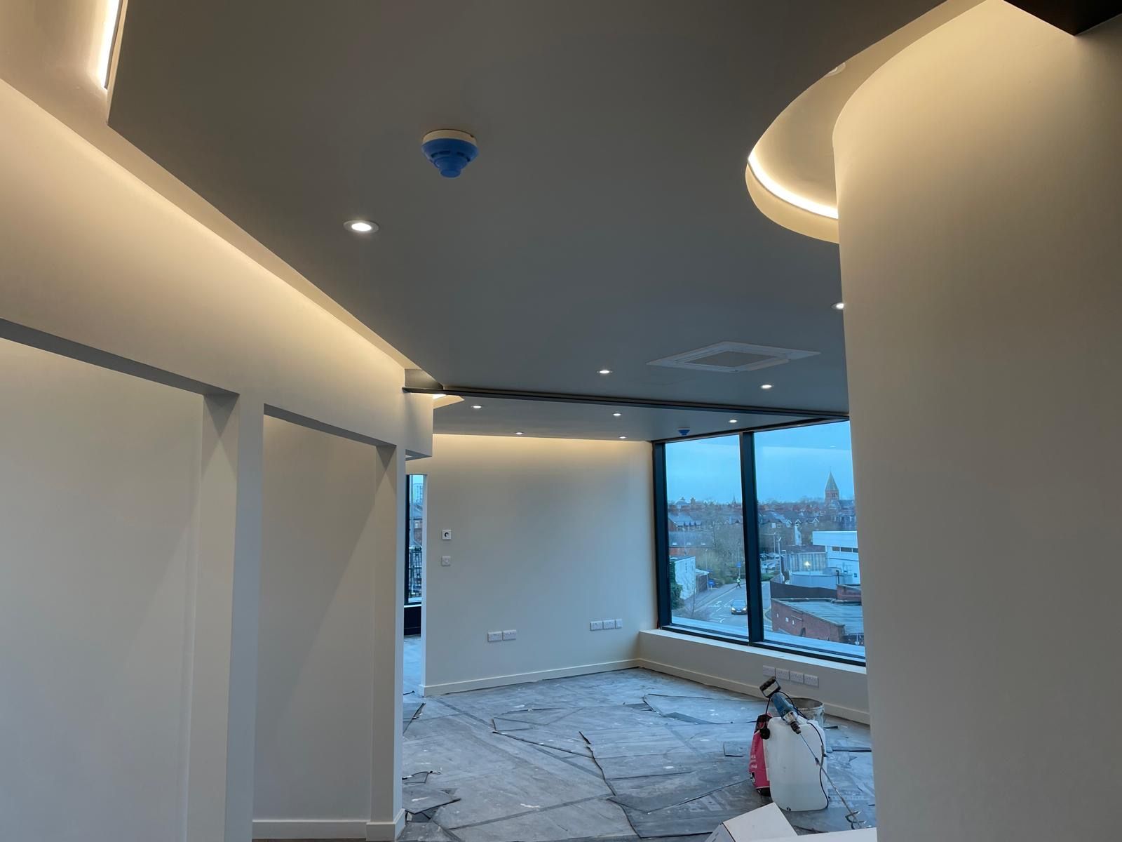 LED cove lighting in a newly completed property